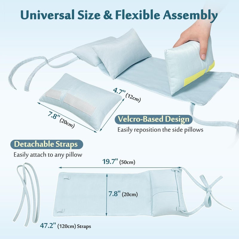 Mybow Head Stabilizing Pillow, Neck Stabilizer for Sleeping Upright, Post Cervical Fusion Surgery Head Support Cradle, Medical Positioning Wedge Pillow for Elderly Bedridden Patients (Cooling Fabric) - Image 3